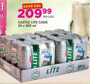 Castle Lite Cans-24x500ml Per Case