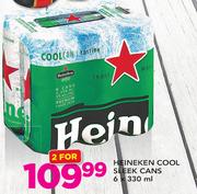 Heineken Cool Sleek Cans 6x330ml-For 2
