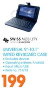 Swiss Universal 9"-10.1" Wired Keyboard Case