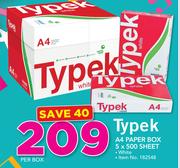 Typek A4 Paper Box 5 x 500 Sheet White-Per Box