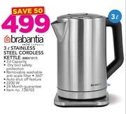Brabantia 3Ltr Stainless Steel Cordless Kettle BBEK1017