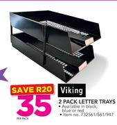 Viking 2 Pack Letter Trays-Per Pack