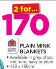 Always Home Plain Mink Blankets-For 2