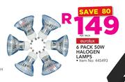Eurolux 6 Pack 50W Halogen Lamps-Per Pack