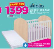 Ditalia Wooden Crib Two Tone