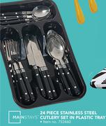 Mainstays 24 Piece Stainless Steel Cutlery Set In Plastic Tray