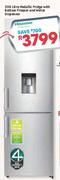 Hisense 359Ltr Metallic Fridge with Bottom Freezer and Water Dispenser..