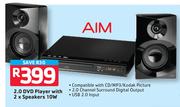 Aim 2.0 DVD Player with 2 x Speakers 10W