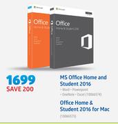Microsoft MS Office Home And Student 2016 Or Office Home And Student 2016 For Mac