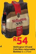 Wellington VO And Cola Non Returnable Bottles-6x275ml