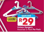 Addis Unisex Hangers Assorted-Per 5 Pack