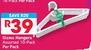Gizmo Hangers 10 Pack Assorted-Per Pack