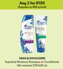 Head & Shoulders Supreme Moisture Shampoo Or Conditioner (All Variants)-For Any 2 x 275/400ml