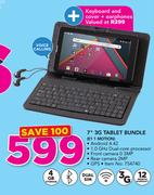 7" 3G Tablet Bundle E1 1 MOTION With Keyboard And Cover+ Earphones
