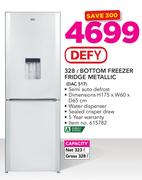 Defy 328Ltr Bottom Fridge Metallic DAC 517
