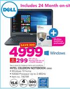 Dell Intel Celeron Notebook 3552 With McAfee Antivirus Preloaded