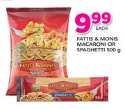 Fattis & Monis Macaroni Or Spaghetti-500g Each