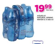 Aquelle Natural Spring Water-6x500ml Per Pack