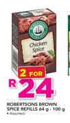 Robertsons Brown Spice Refills Assorted-2x64/100g