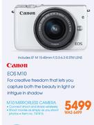 Canon EOS M10 Mirrorless Camera