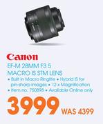 Canon EF-M 28MM F3.5 Macro IS STM Lens