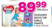 Huggies Boys Or Girls Pants (Sizes 3/4/5/6)-Per Pack