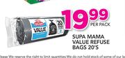 Supa Mama Value Refuse Bags-20's Per Pack