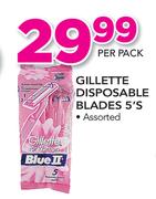 Gillette Disposable Blades 5's Pack