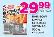 Rainbow Simply Chicken Viennas-500g