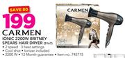 Carmen Ionic 2200W Britney Spears Hair Dryer 5167
