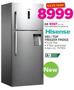 Hisense 480Ltr Top Freezer Fridge