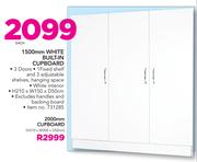 2000mm White Built-In Cupboard