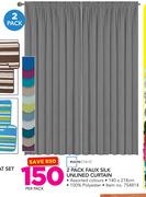 Mainstays 2 Pack Faux Silk Unlined Curtain-Per Pack