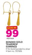 JCSA Bonded Gold Teardrop Earrings