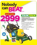 Trimtech 2400W Electric Lawnmower (Mower + Trimmer + Extension Lead)