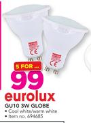Eurolux GU10 3W Globe-For 5