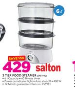 Salton 3 Tier Food Steamer SFS-100