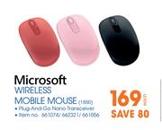 Microsoft Wireless Mobile Mouse 1850-Each