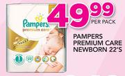 Pampers Premium Care Newborn-22's Per Pack