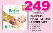 Pampers Premium Care Jumbo Pack(Junior 56's/Maxi 66's/Midi 80's Or Mini 96's Pack)-Per Pack