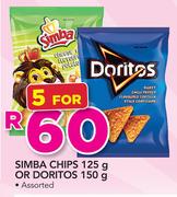 Simba Chips 125g Or Doritos 150g-For 5