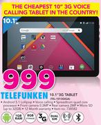 1Telefunken 10.1" 3G Tablet TEL-1013GIQA