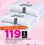 Sheraton Twin Pack Hollowfibre Pillows 45x70cm-For 2 Packs