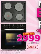 Defy 60cm Oven And Solid Hob Black DCB006