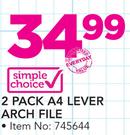 Simple Choice 2 Pack A4 Lever Arch File Value Pack