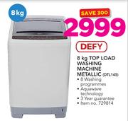 Defy 8Kg Top Load Washing Machine Metallic DTL145