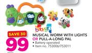 Babygro Musical Worm With Lights & Pull A Long Pal
