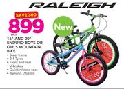 Raleigh 16" & 20" Enduro Boys Or Girls Mountain Bike-Each