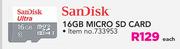 Sandisk 16GB Micro SDCard-Each