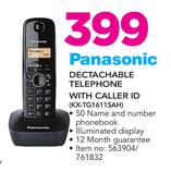 Panasonic Dectachable Telephone With Caller ID KX-TG1611SAH